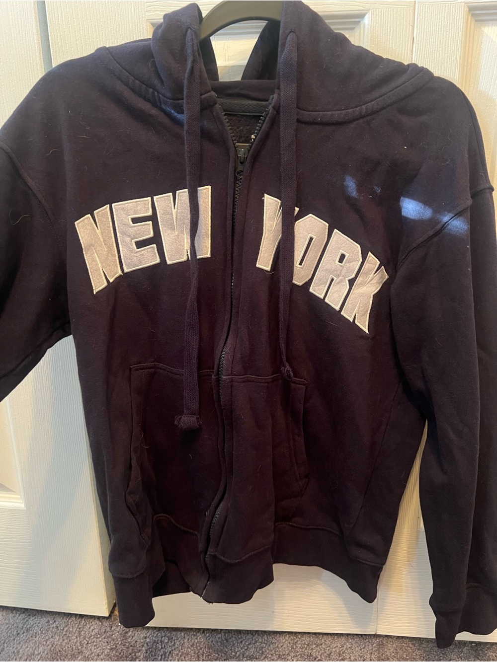 New York Navy Zip-Up Hoodie